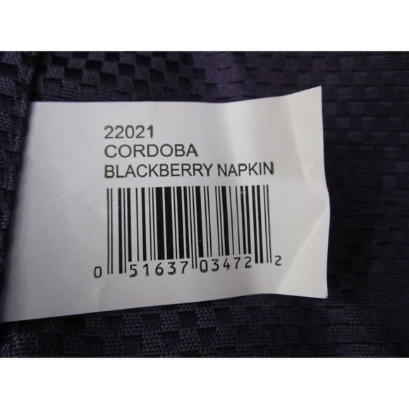 Cordoba Blackberry Woven Damask Check Polyester Blend Satin Napkins Four Vintage - Picture 7 of 8